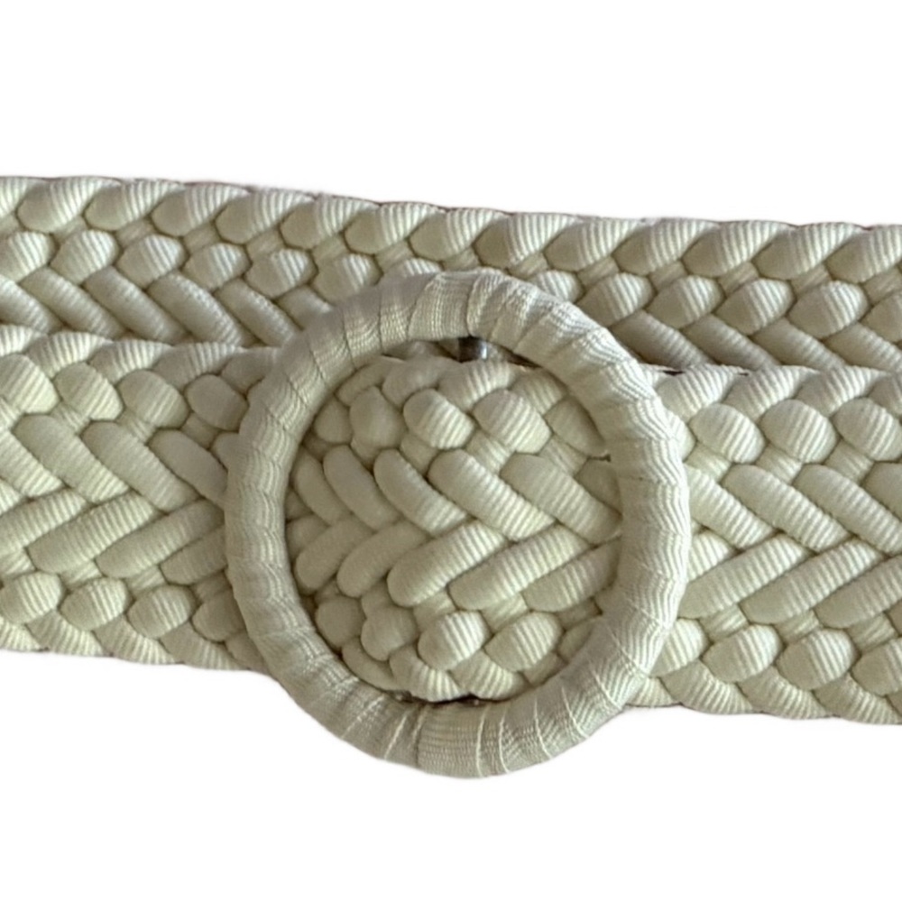 J.Crew Cream Woven Braided Belt - 2” Size M/L - Picture 2 of 4
